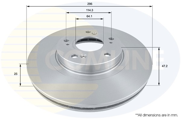 2 PCS COMLINE ADC0558V Brake Disc