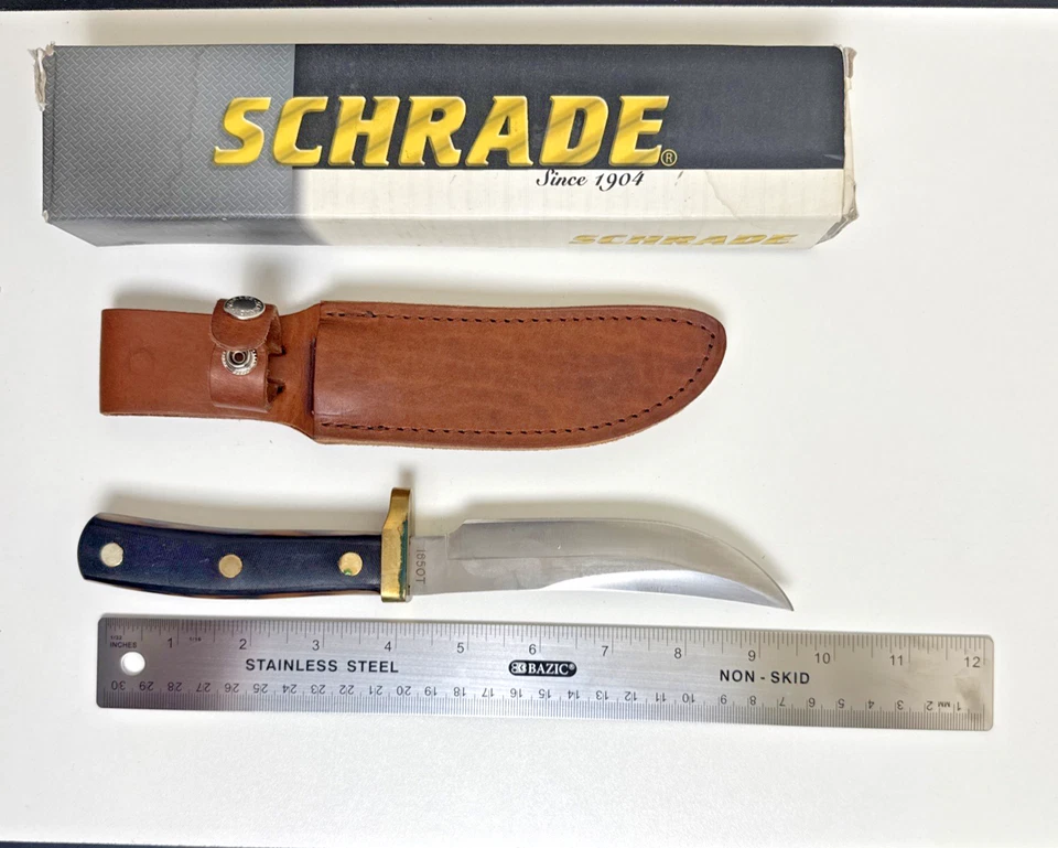 SCHRADE - OLD TIMER - LEÑADOR #165OT - 9 1/2" + FUNDA DE CUERO MARRÓN Foto 3 de 3