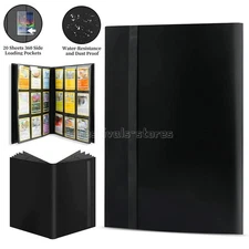 360 Card Pocket Binder with Elastic 9 Pocket Trading Cards Album Folder  Black