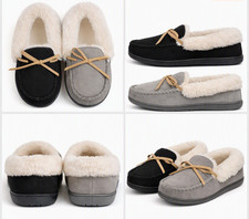 RockDove Women's Classic Sparkle Moccasin Slippers Faux Fur Lined Memory Foam
