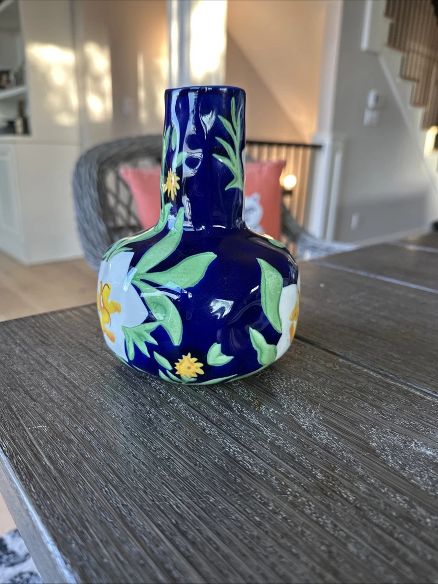 圆筒式蓝色当代花瓶| eBay