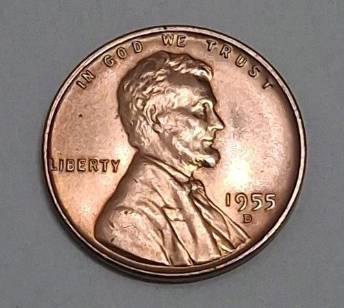 1955 D Lincoln Wheat Cent BU Uncirculated Mint State Bronze Penny 1c Coin WPA5
