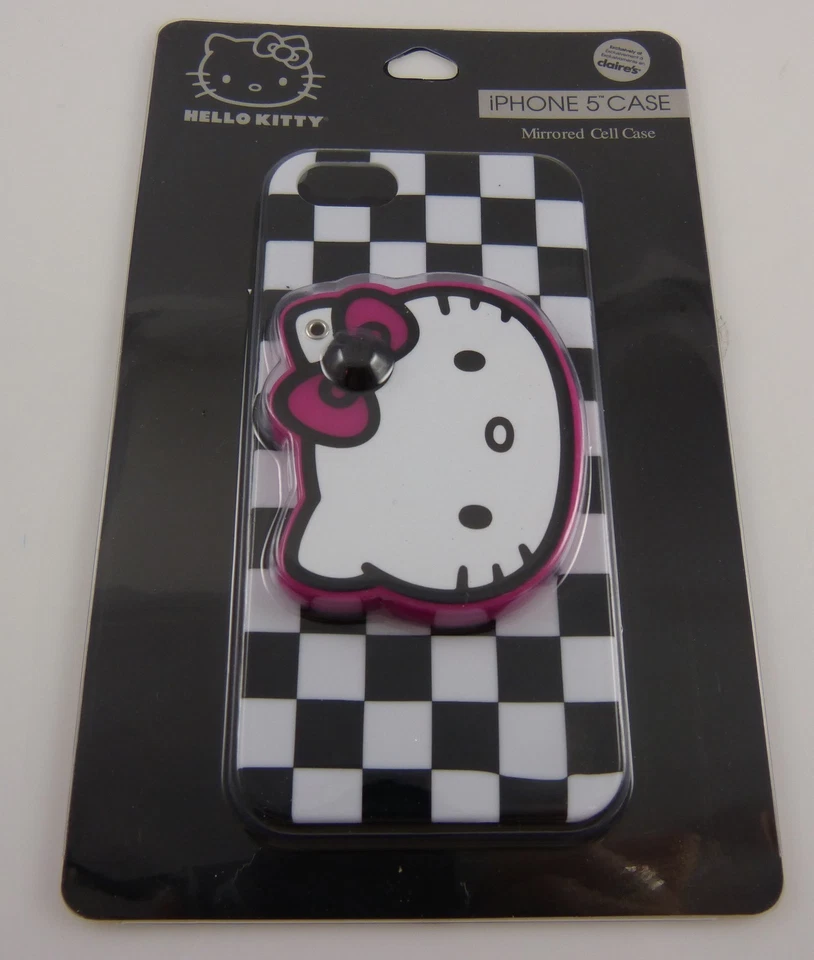 Hello Kitty for iphone 5 phone case black white checker mirror fits i phone 5 - Image 2 of 4