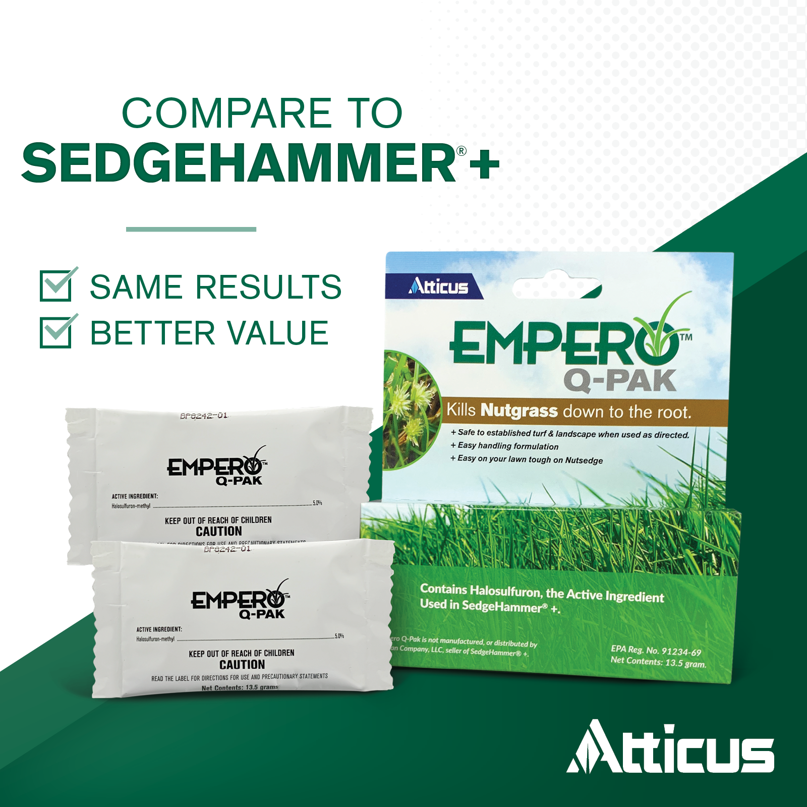 Empero QPak Nutsedge Killer to SedgeHammer Plus) 13.5 Grams