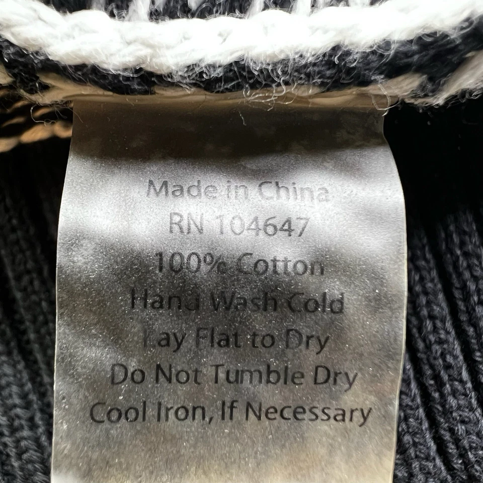 Suéter Kinross Cuello en V Para Mujer Talla M Mediano Negro Blanco Algodón Soroknit Foto 3 de 4