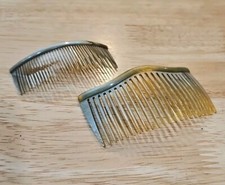 2 Antique hair combs faux tortoiseshell hair accessories