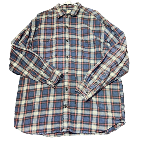 AE American Eagle Flanell Hemd Jacke Herren Größe Large rot blau kariert Knopf Y2K - Bild 3 von 13