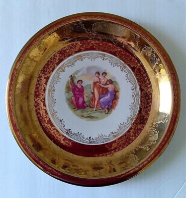 Kahla Konitz Germany Porcelain Platter Victorian Madonna Design 12''D