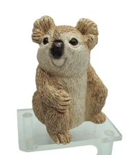 VTG Light Brown Koala Baby Bear Figurine 1985 signed Initials On Bottom