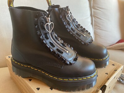 Dr Martens x Lazy Oaf Jungle Boots My Life is Boring Black Chunky