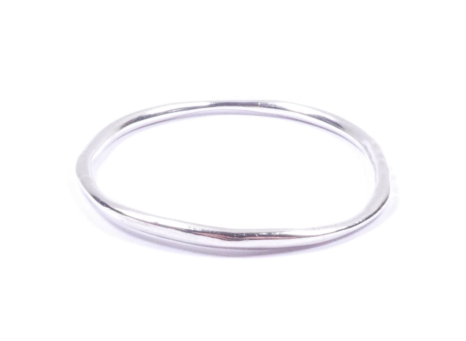 Modernist Bangle Bracelet Thin Solid 925 Sterling… - image 5