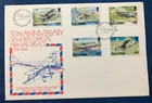 ISLE OF MAN - 1984 50TH ANNIV OF 1ST AIRMAIL (PLANES) FIRST DAY COVER SG 267-271