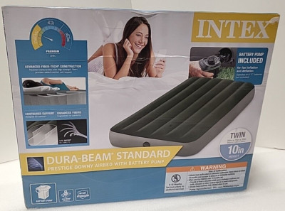 Intex Dura-Beam Standard Prestige Downy Twin Airbed w/ Battery Pump 39''x75''x10''