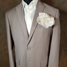 NEW - Men's 2-in-1 Pouf Round Pocket Square - Ivory Satin