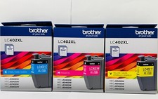 New Genuine Brother LC402XL Cyan Magenta Yellow 3PK Ink Cartridge Box
