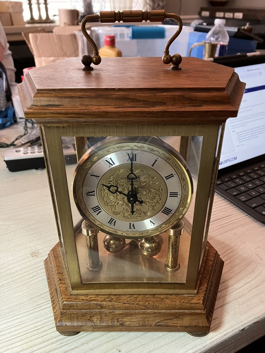 Hermle Mantle Clock, Quartz Movement, Rotating Pendulum For Parts or Repair