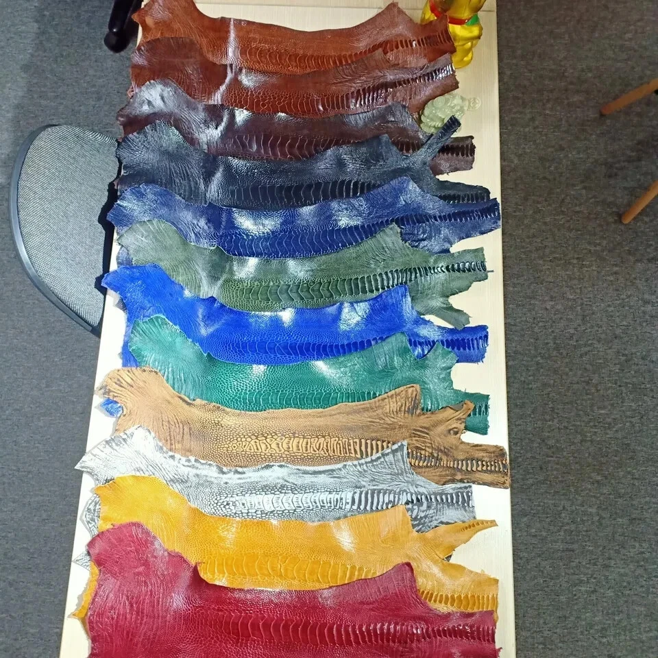 22mm/20mm Acolchado Rosa Genuino Pata de Avestruz CUERO CORREA DE RELOJ Foto 3 de 4