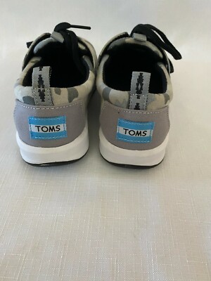 TOMS DEL REY GREY CAMO PRINTED CANVAS SHOES SNEAKERS YOUTH  display picture 1