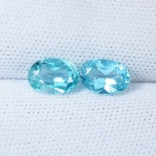 1.77 ct BEST GRADE BLUE GREEN PARAIBA HUG / NATURAL APATITE - Oval Pair Gemstone