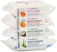 SpaScriptions Makeup Cleansing Wipes - Variety 4 Count Pack