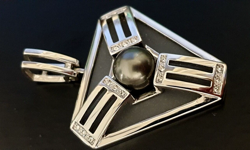 Großer Pierre Lang Anhänger RH/Rhodium graue Perle/Zirkonia - Neu/ungetragen - Bild 3 von 4