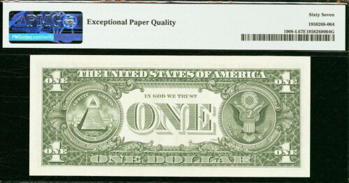1974 $1 Federal Reserve Note PMG 67EPQ - Birthday - Low Serial Number 00000616 - Picture 3 of 3