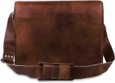 Braune Herren-Kuriertasche aus echtem Vintage-Leder Schultertasche Laptoptasche