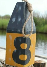 Vintage Style Commercial Fishing Distressed Coastal Decor, Wooden Float, WF-3