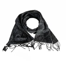 Cejon Scarf Black with Design Made in Italy Paisley Grey Black Knit
