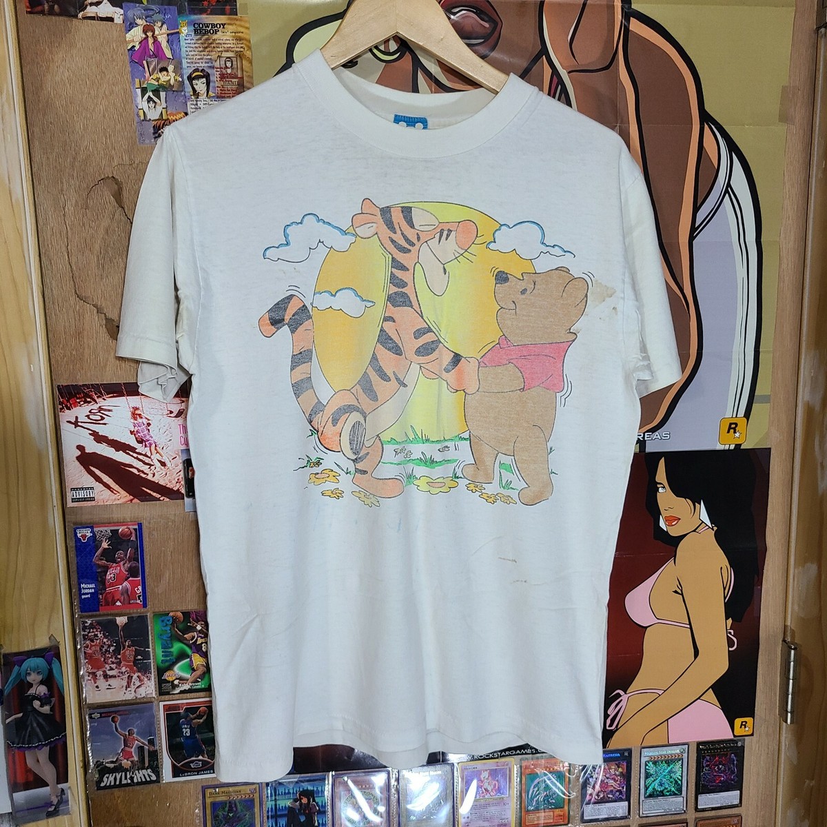 VTG Disney Winnie the Pooh and Tigger shirt sz M Medium White 80s