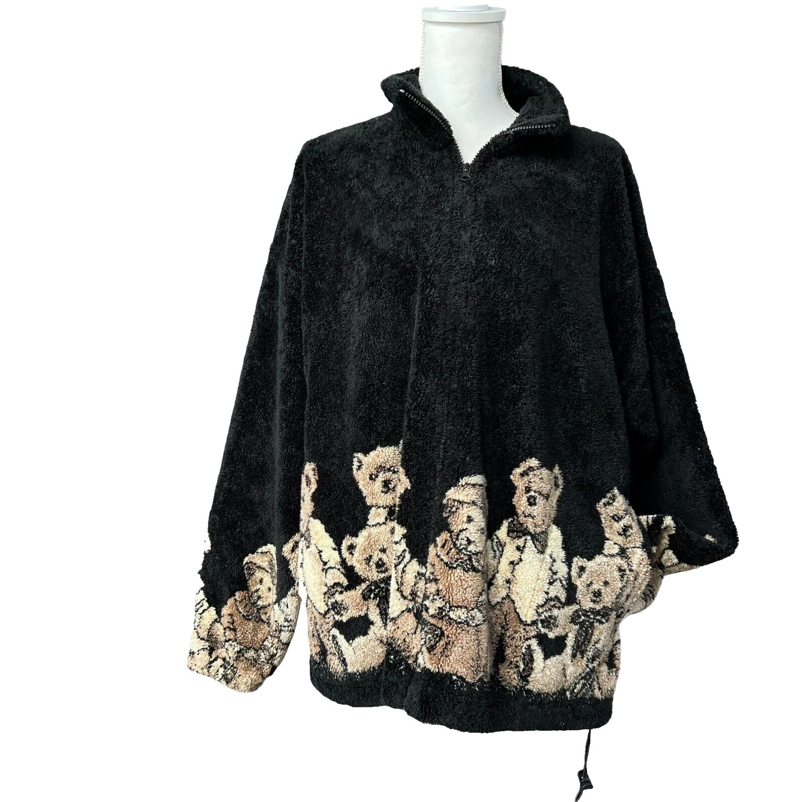 Ropa vintage negra de lana para mujer