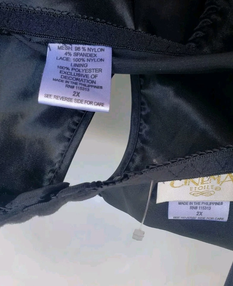 Conjunto Lencería Tanga Satén Ropa Seductora Cinema Etoile Vintage Talla Grande 2X NUEVO  Foto 4 de 4