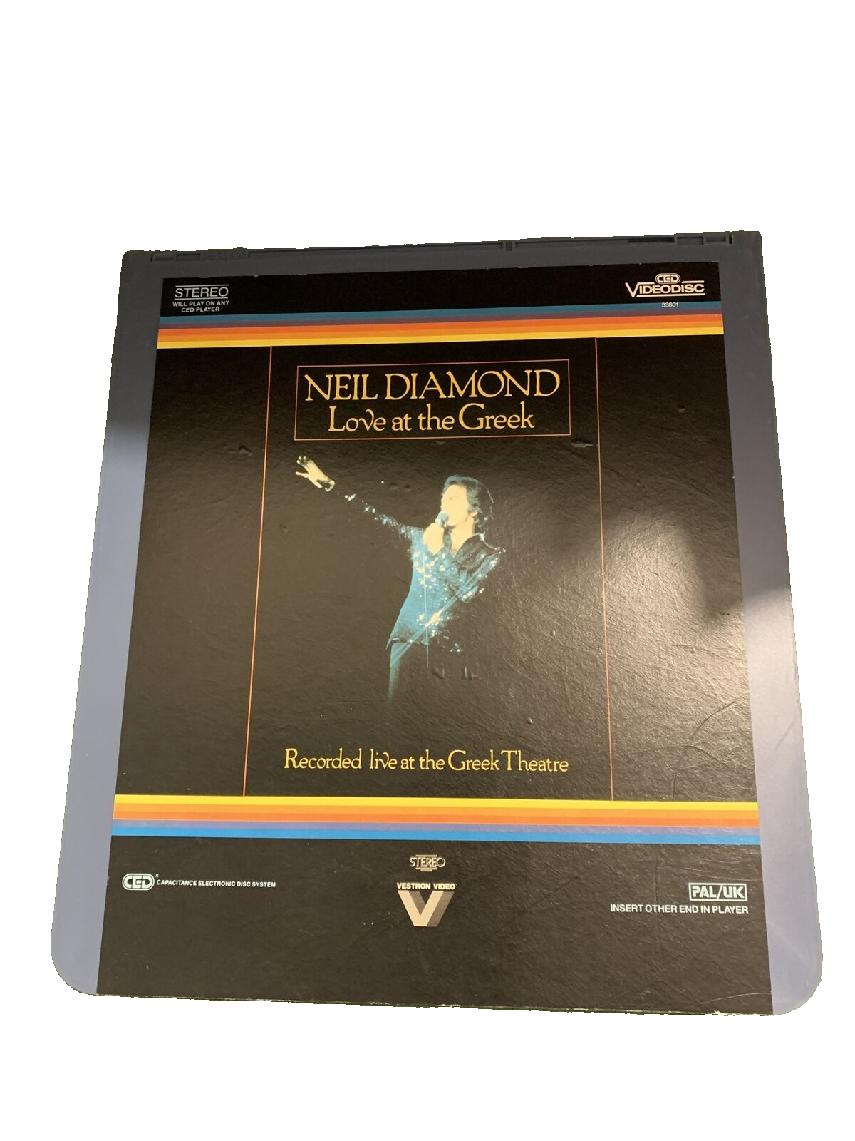 Vintage 1983 CED VideoDisc NEIL DIAMOND  Love At The Greek PAL/UK  1976 Rare