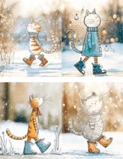 Cartoon Cat With Boots Card Toppers Collage Supplies Scrapbooks Junk Journal