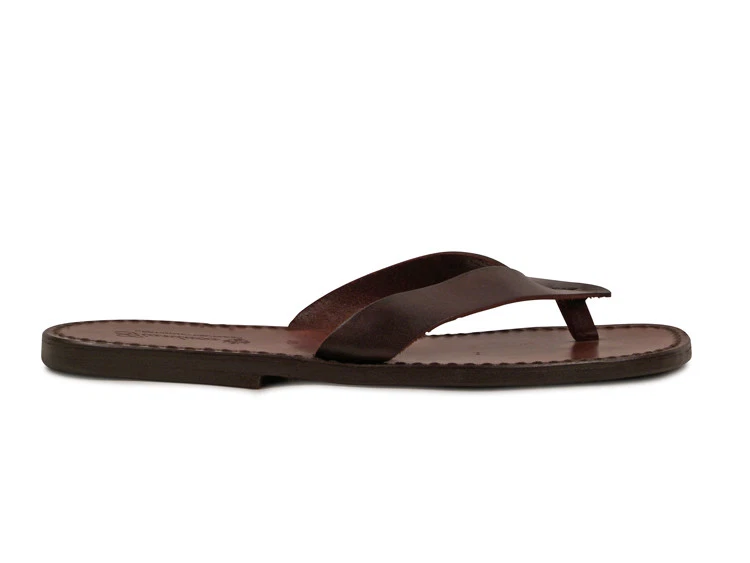 手工皮革丁字裤凉鞋男式意大利制造 — 第 2/4 张图片