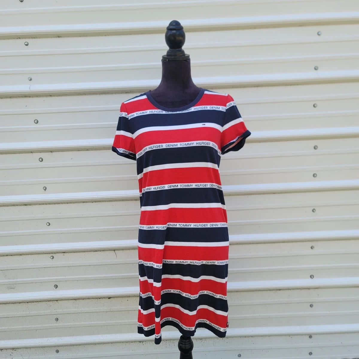Tommy hilfiger striped shirt dress discount