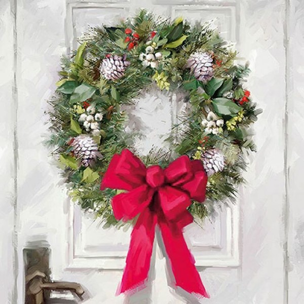 Ambiente 20 Lunch Servietten WeißEr Kranz Weihnachtsdeko Nostalgie Shabby 33X33-image