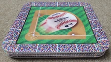 AMSCAN Inc MLB SQ Major League Baseball Melamine Platter 12x12" Set of 12