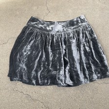Velvet Bird by Juicy Couture Mini Skirt Grey Gray Crushed Y2k Bubble