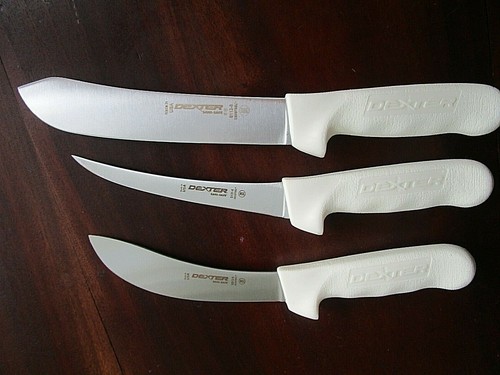 DEXTER RUSSELL SANISAFE 3 PC BUTCHER KNIFE SET FIELD DRESSING - Picture 3 of 4