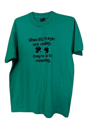 When Irish Eyes Are Smiling Funny Vintage Green XL Green  Screen Stars T-Shirt
