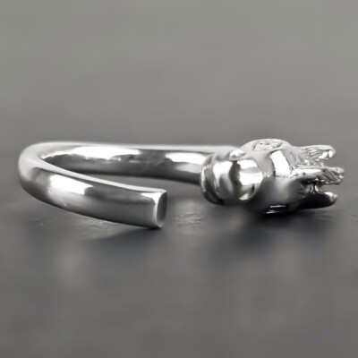 AUTHENTIC HERMES Vintage Cheval Horse Ring Silver Silver925 size