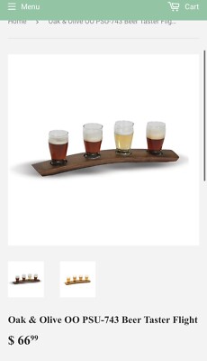 Wine barrel stave 4 beer Taster Flight & display USA Dark Walnut Oak Fathers Day