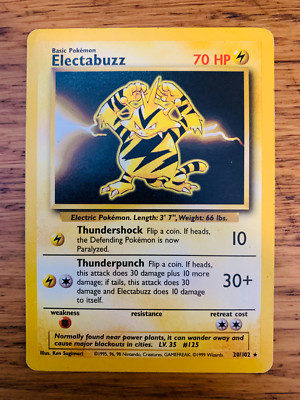 Electabuzz (20/102) seltenes Basisset Pokémonkarte! SCHNELL & KOSTENLOS P&P!