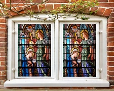 3D Queen Baptism ZHUA406 Window Film Print Sticker Cling Stained Glass UV