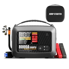 8000A Car Jump Starter with Air compressor Booster Jumper Power Bank Car Battery