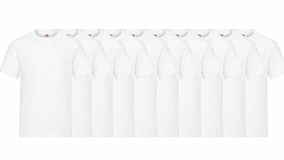 Fruit of the Loom Heavy T-Shirt 10er SPARPACK versch. Größen WEISS 612120
