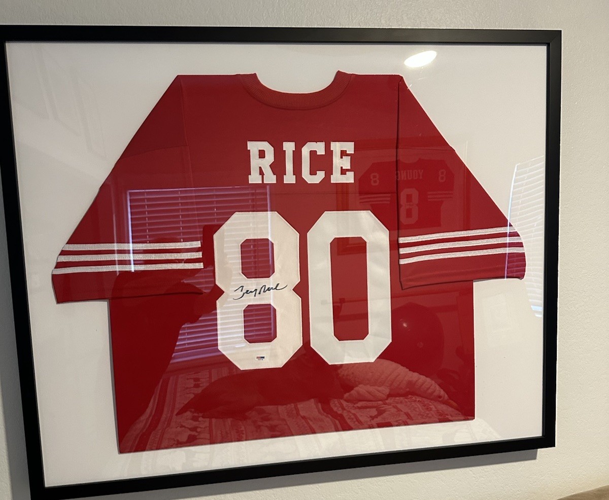 Jerry Rice Autograph San Francisco 49ers #80 Framed Jersey - PSA/DNA Authentic