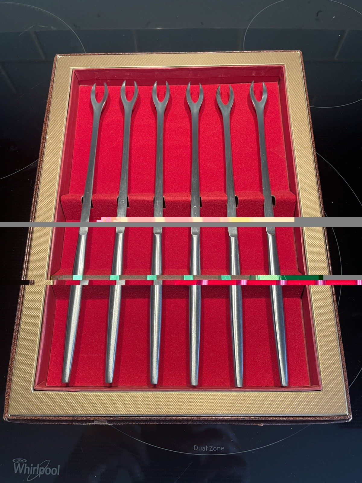 Set Of Six Vintage Fondue Forks Kalmar Designs Italy Original Box Excellent Cond