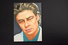 Benicio Del Toro 2013 Famous Fabrics Tinseltown Sketch 1/1 Orginial Art Card